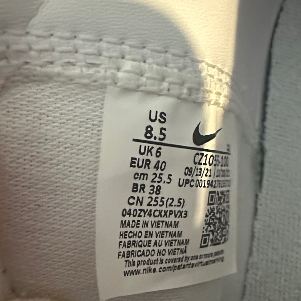 Nike White High-Top Sneakers with Black Swoosh - Women’s Casual Shoes - Picture 4 of 5